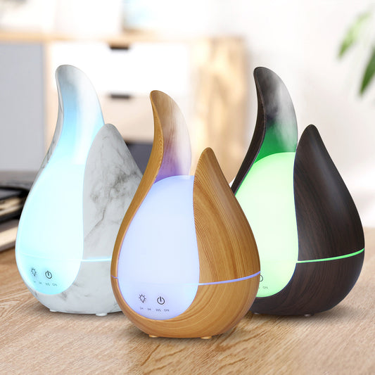 Wood Grain Aroma Humidifier with LED Night Light - 200ml