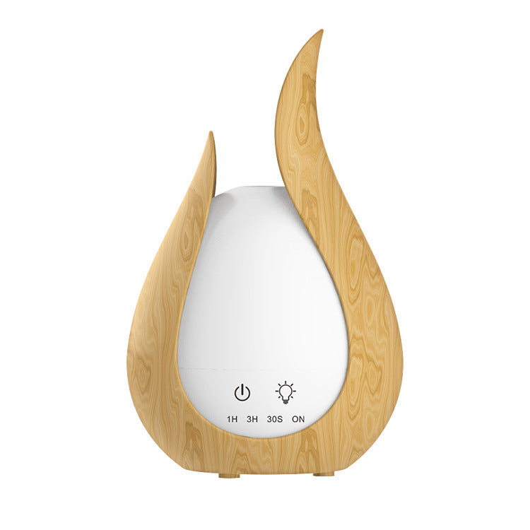 Wood Grain Aroma Humidifier with LED Night Light - 200ml