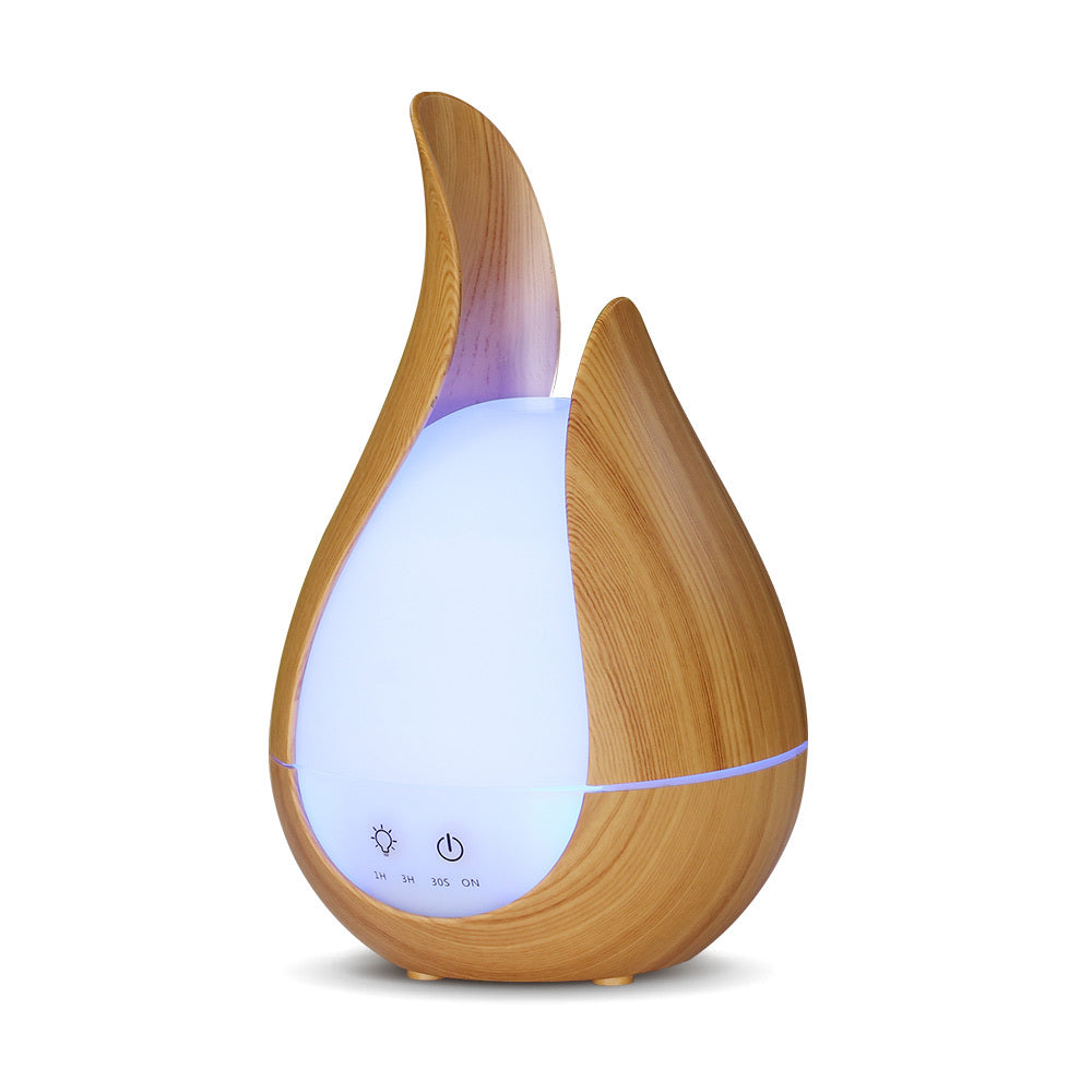 Wood Grain Aroma Humidifier with LED Night Light - 200ml