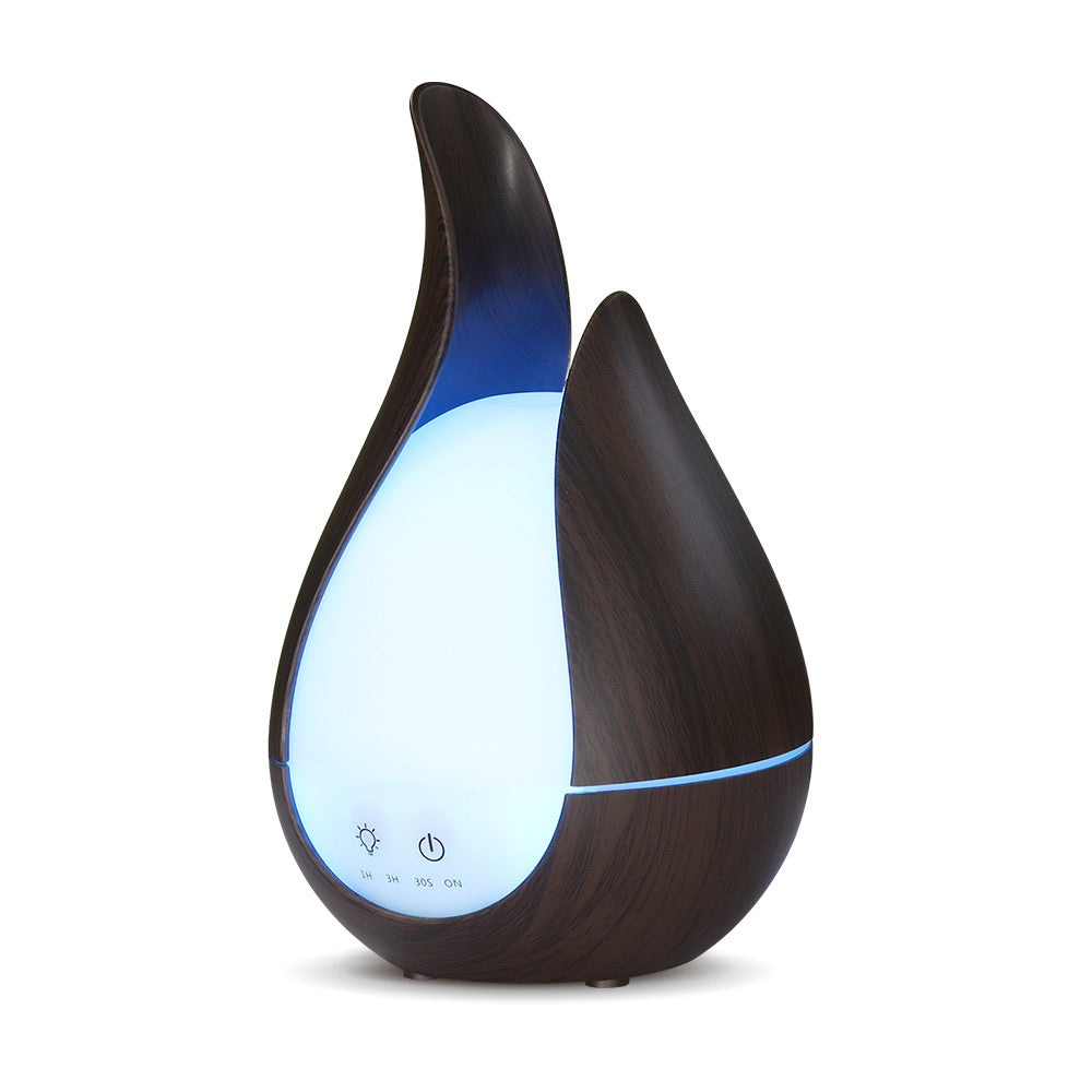 Wood Grain Aroma Humidifier with LED Night Light - 200ml