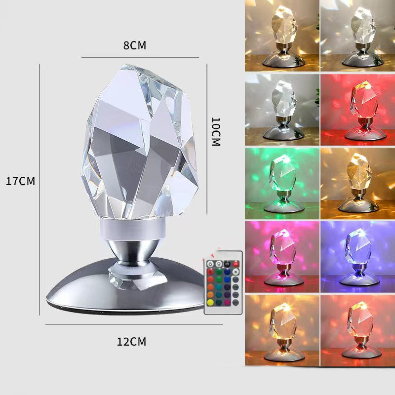 Elegant Crystal Table Lamp with Remote Control - Modern

