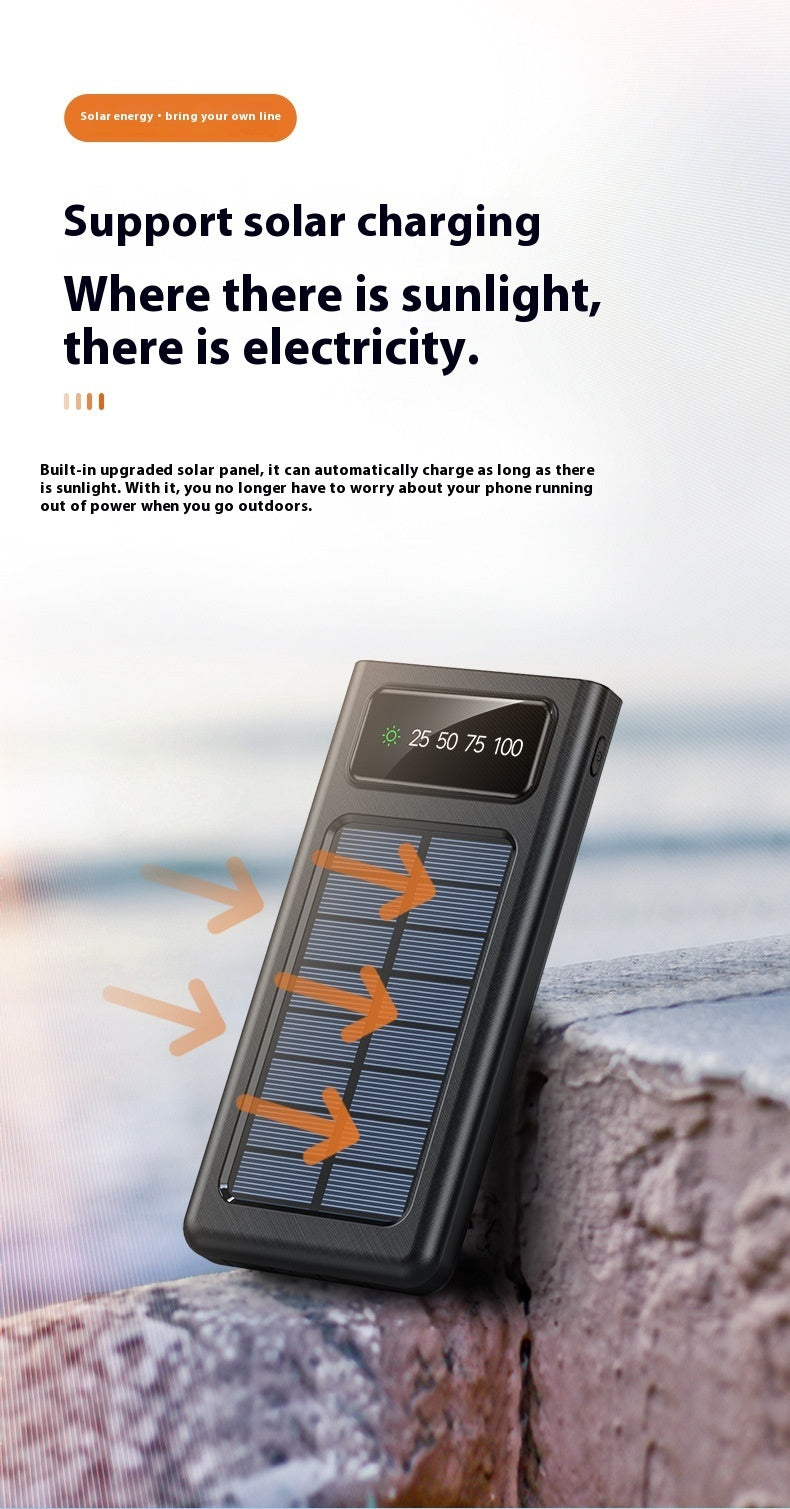 With Cable Four-wire Solar Energy Portable Battery For Mobile Phones