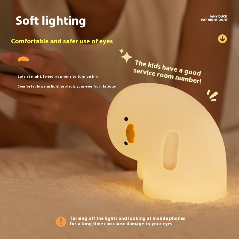 Cute Duck LED Night Light - USB Rechargeable & Dimmable

