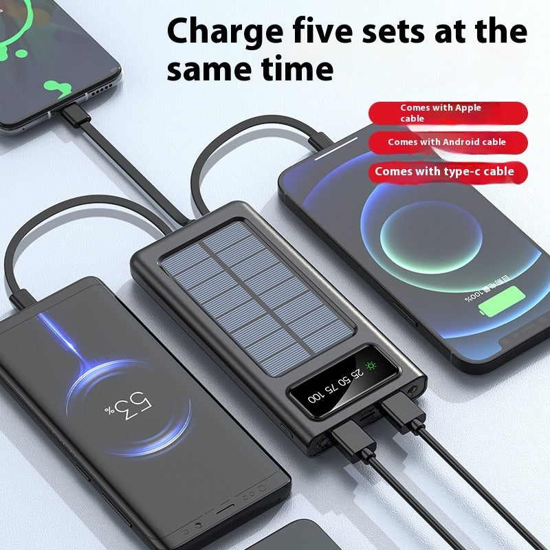 With Cable Four-wire Solar Energy Portable Battery For Mobile Phones