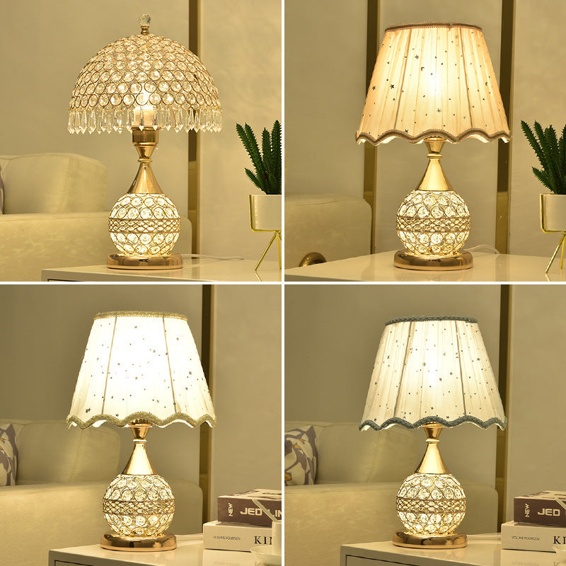 Elegant Crystal Desk Lamp | Stylish Bedside Lighting

