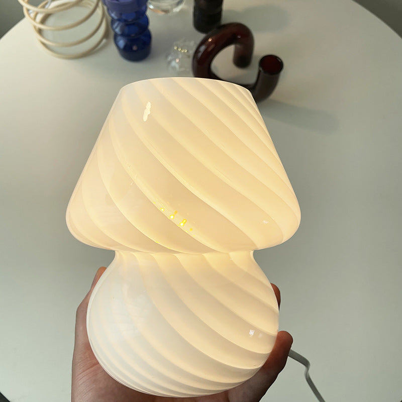 Elegant Retro Glass Bedside Lamp with USB

